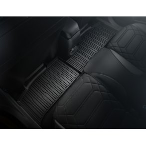 Gulvmtter, gummi bag, sorte